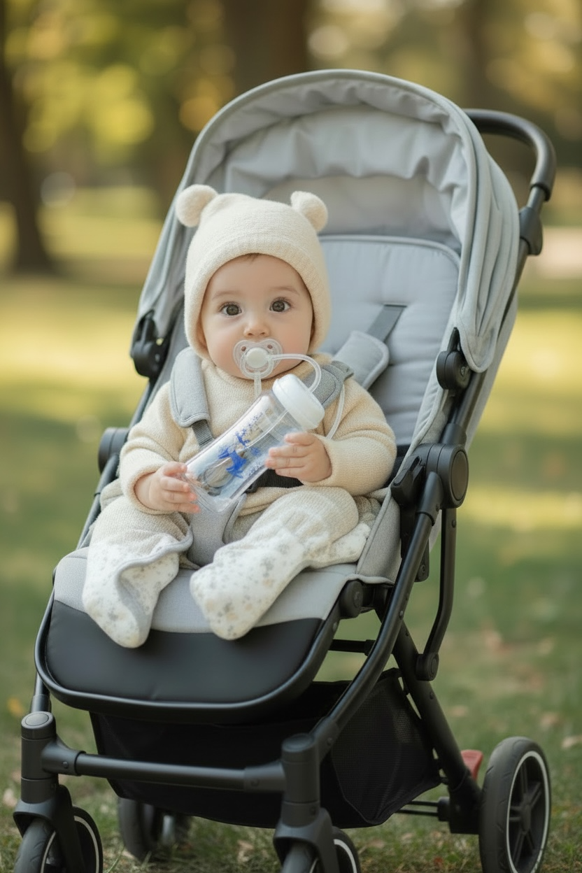 Practico Tetero Manos Libres para Bebes -3 en 1